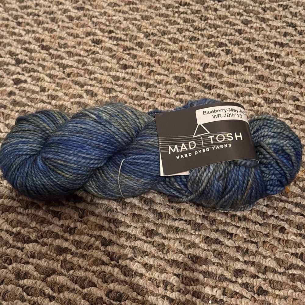 Madelinetosh MAD TOSH  Farm Twist Yarn Blueberry 100 % Super Merino 225yds